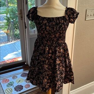 SHEIN Black and Brown Patterned Dress